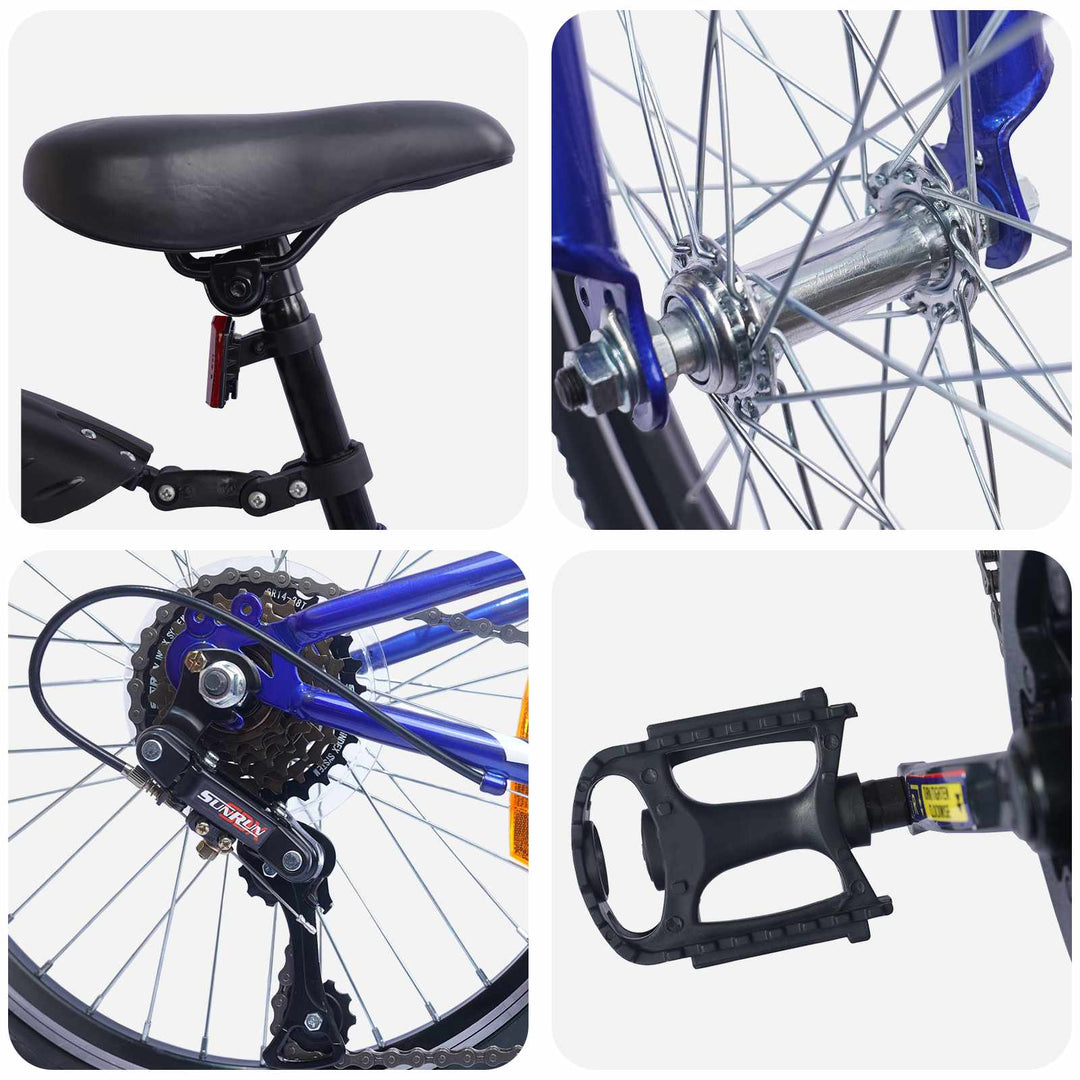 Børnecykel 20 tommer 6-Speed til børn i alderen 6-11 år