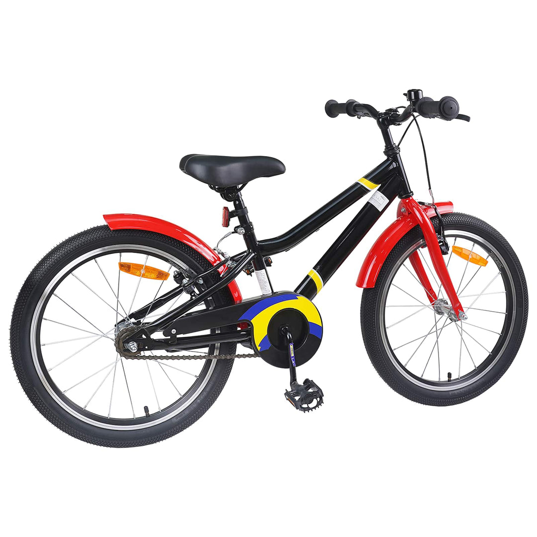 Børnecykel 18 tommer til 5-7 år gammel Sort rød