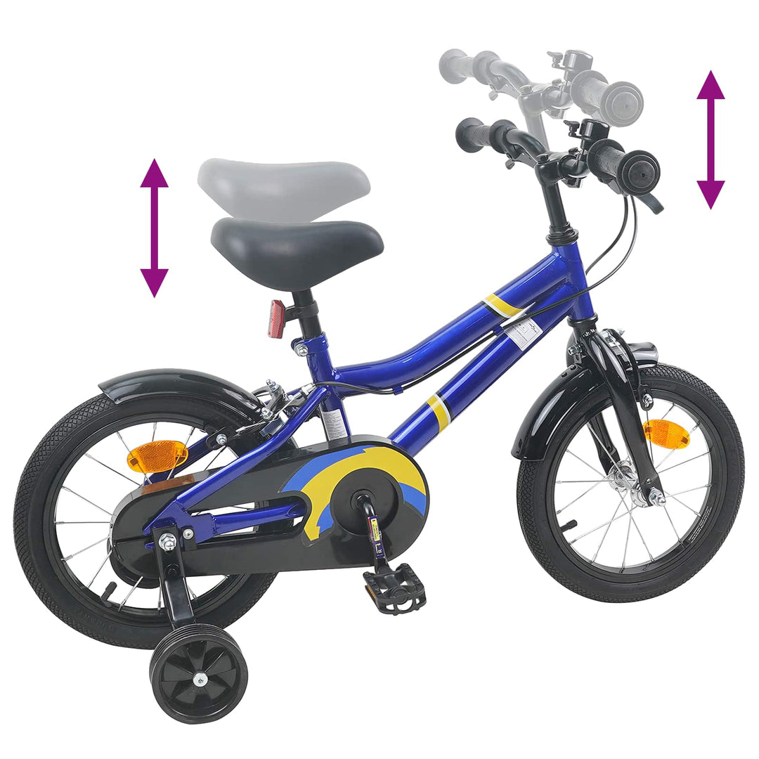 Børnecykel 12 tommer til 2-4 år gamle Blå og Sort
