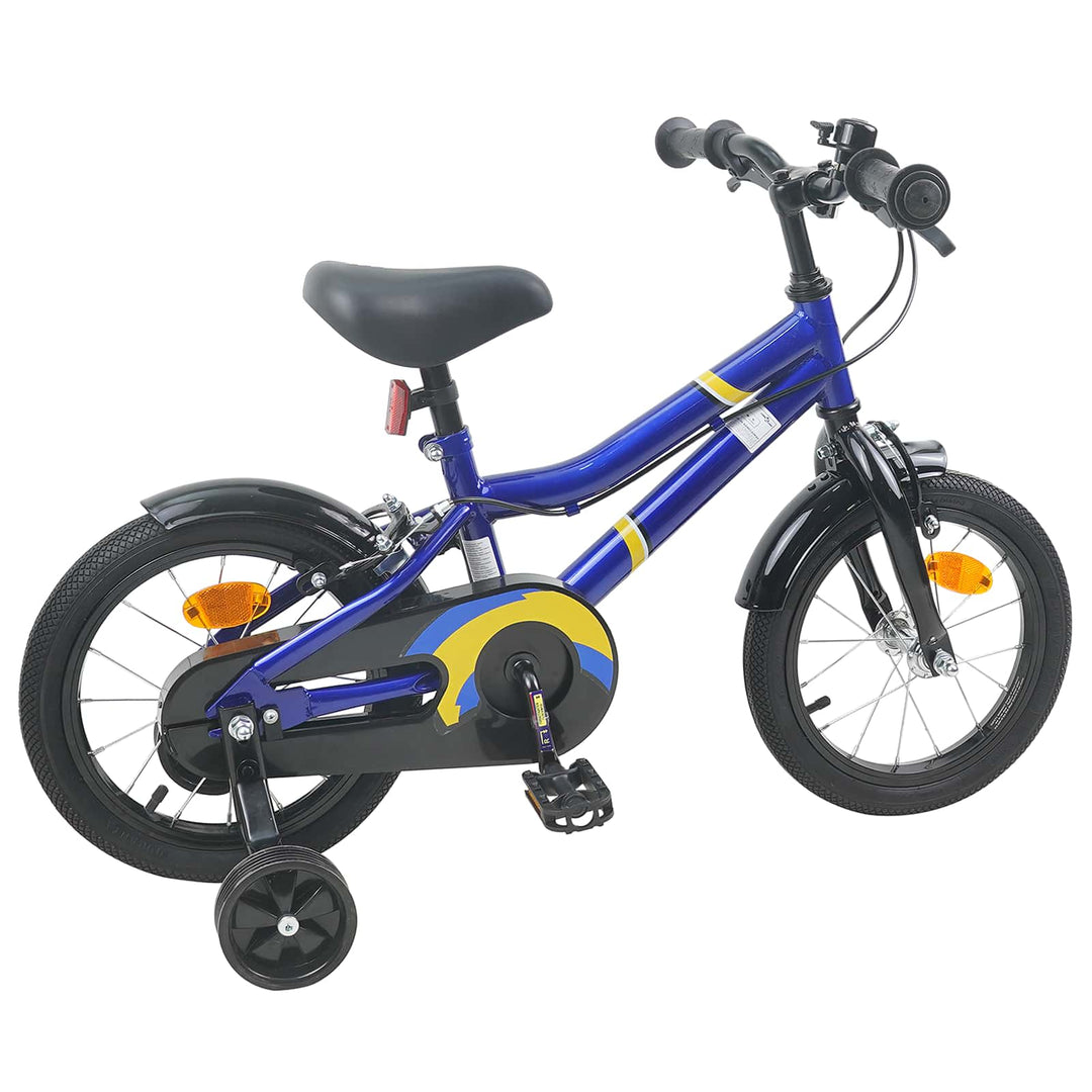 Børnecykel 16 tommer til 4-6 år gamle Blå hvid