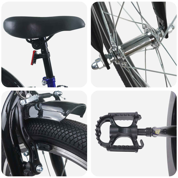 Børnecykel 20 tommer til børn i alderen 6-11 år Blå Sort