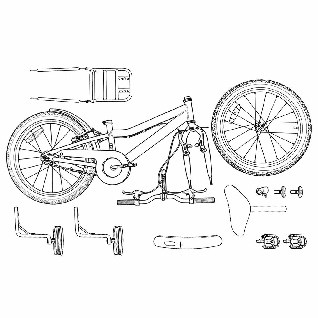Børnecykel 12 tommer til 2-4 år gamle Orange Sort