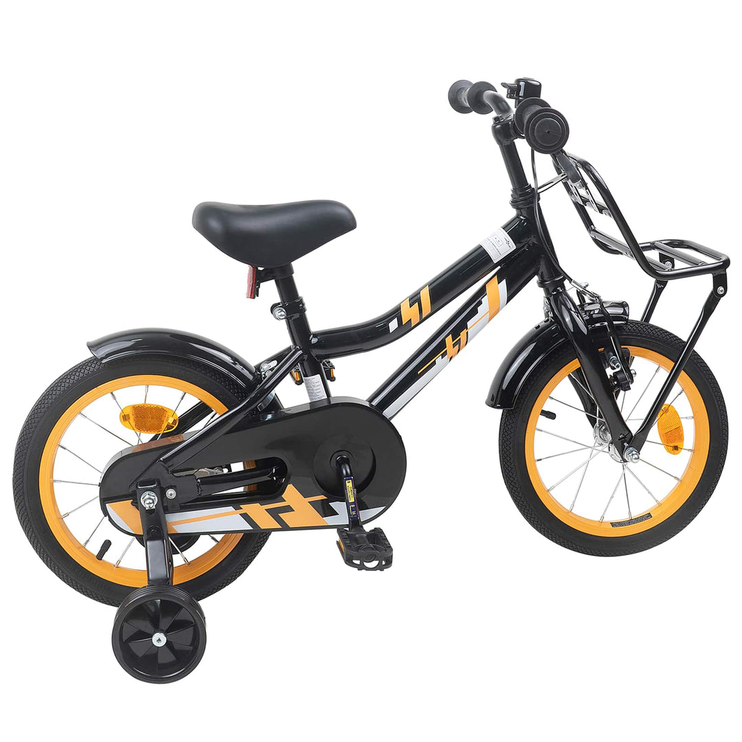 Børnecykel 14 tommer anbefalet til 3-5 år gammel Orange og Sort