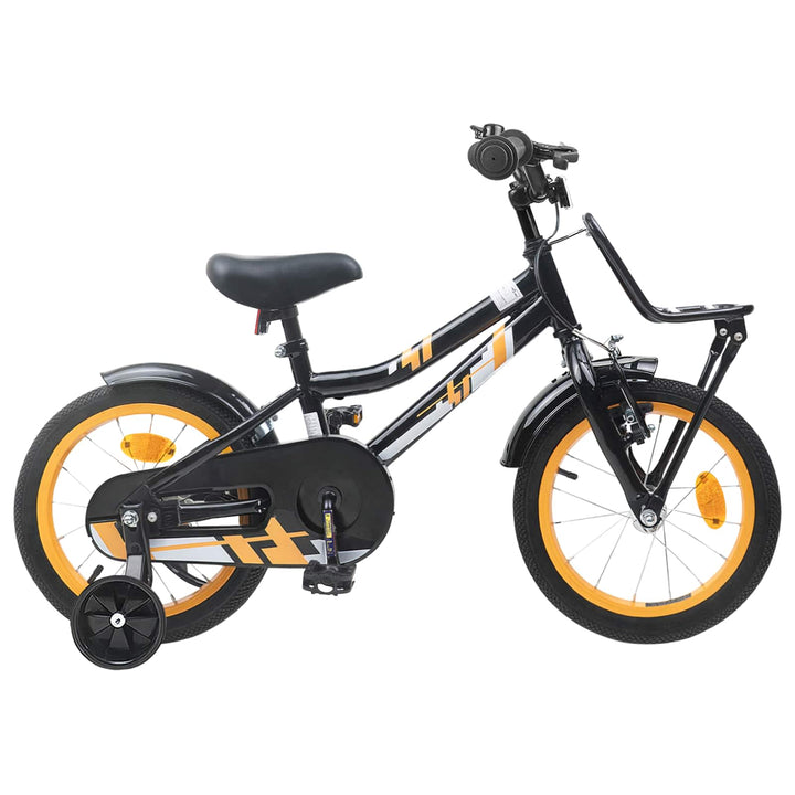 Børnecykel 14 tommer anbefalet til 3-5 år gammel Orange og Sort