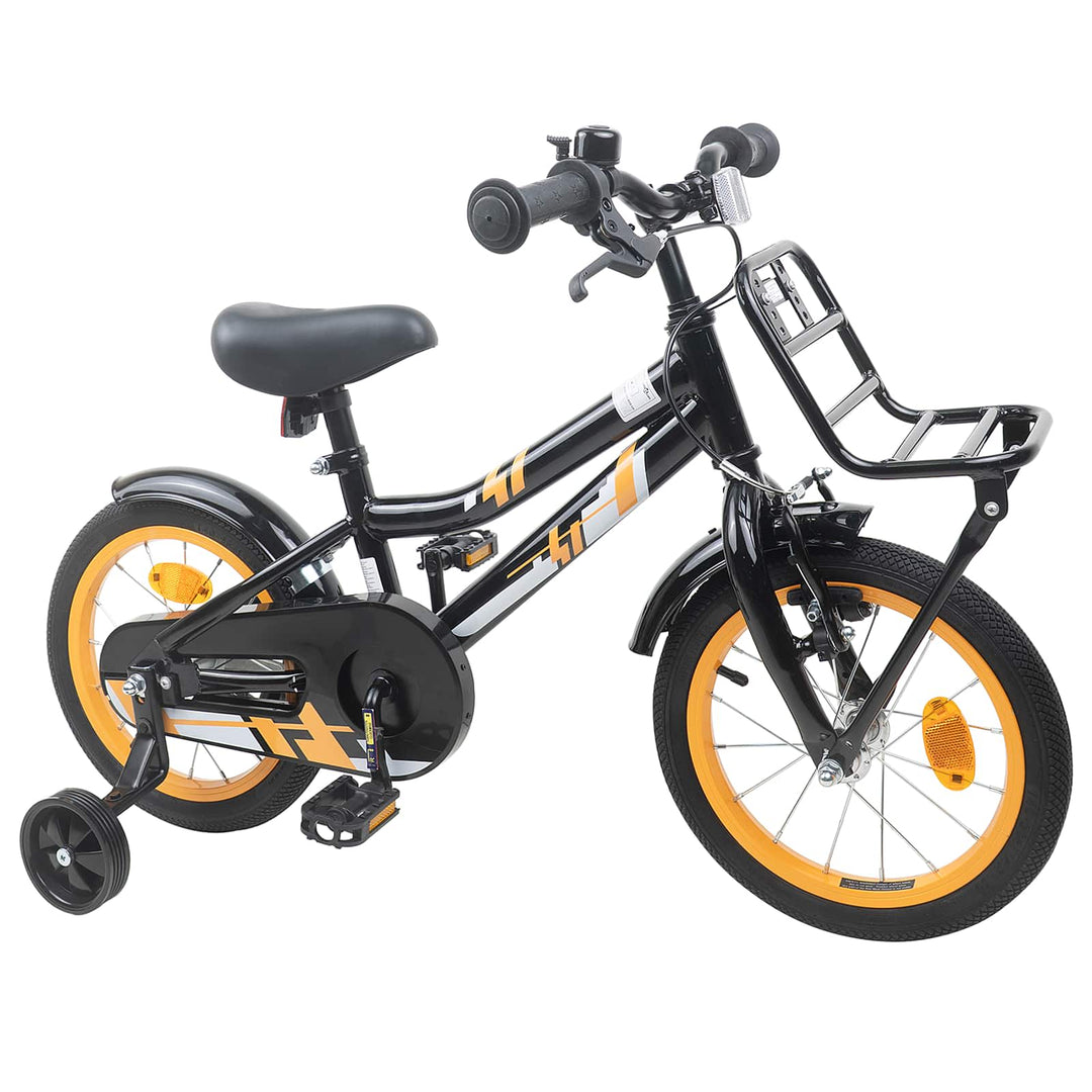 Børnecykel 16 tommer til 4-6 år gamle Orange Sort
