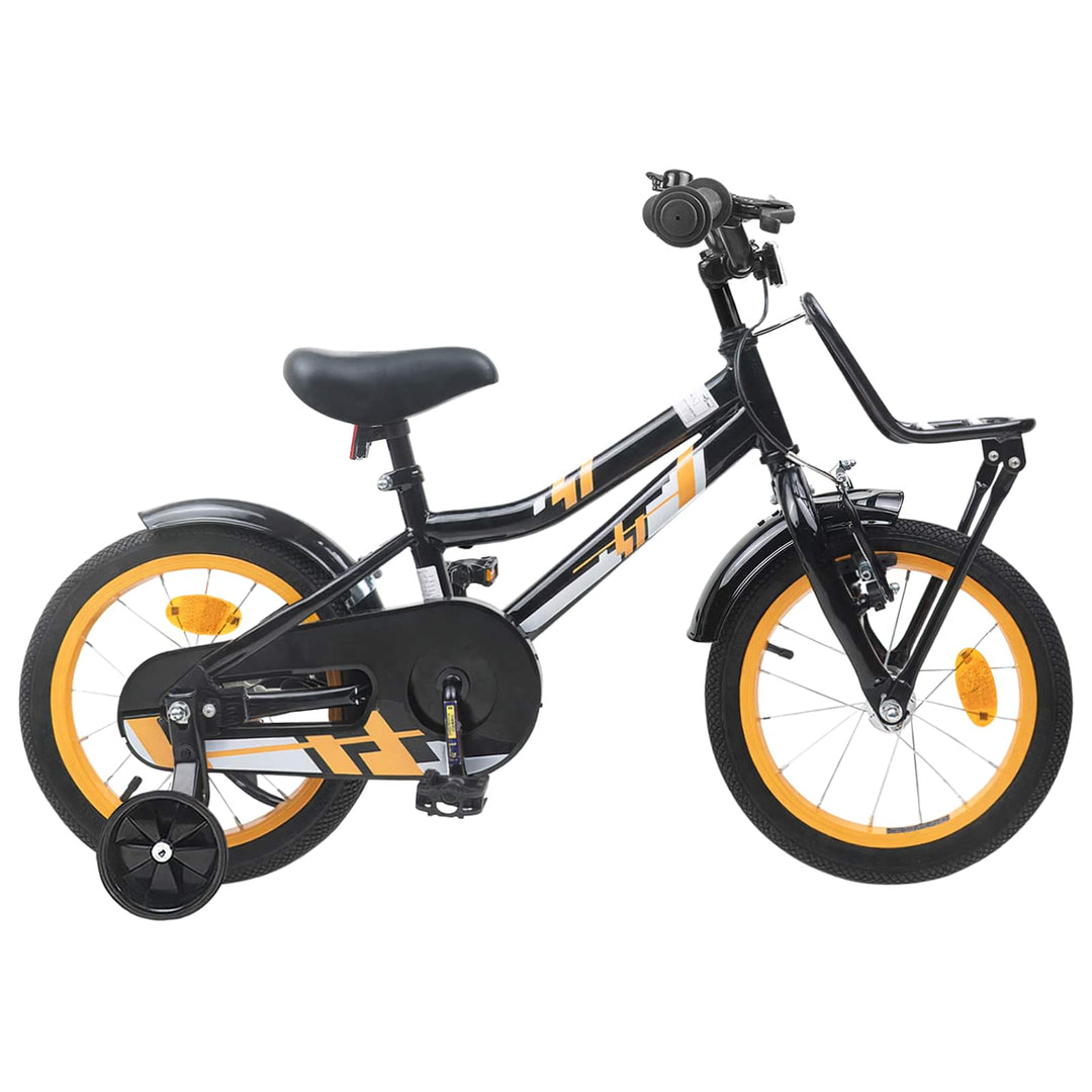 Børnecykel 16 tommer til 4-6 år gamle Orange Sort