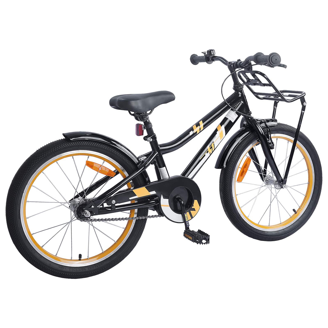 Børnecykel 18 tommer til 5-7 år gammel Orange Sort