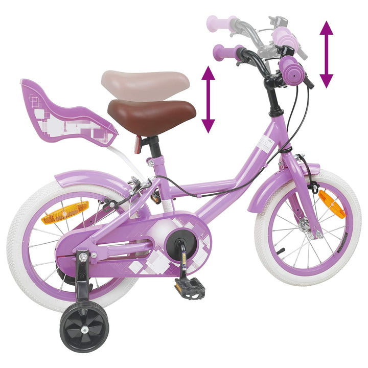 Børnecykel 14 tommer anbefalet til 3-5 år gammel Lilla