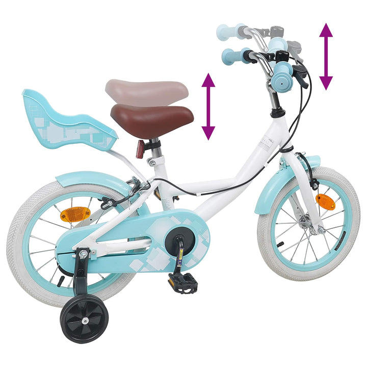 Børnecykel 14 tommer anbefalet til 3-5 år gammel Hvid