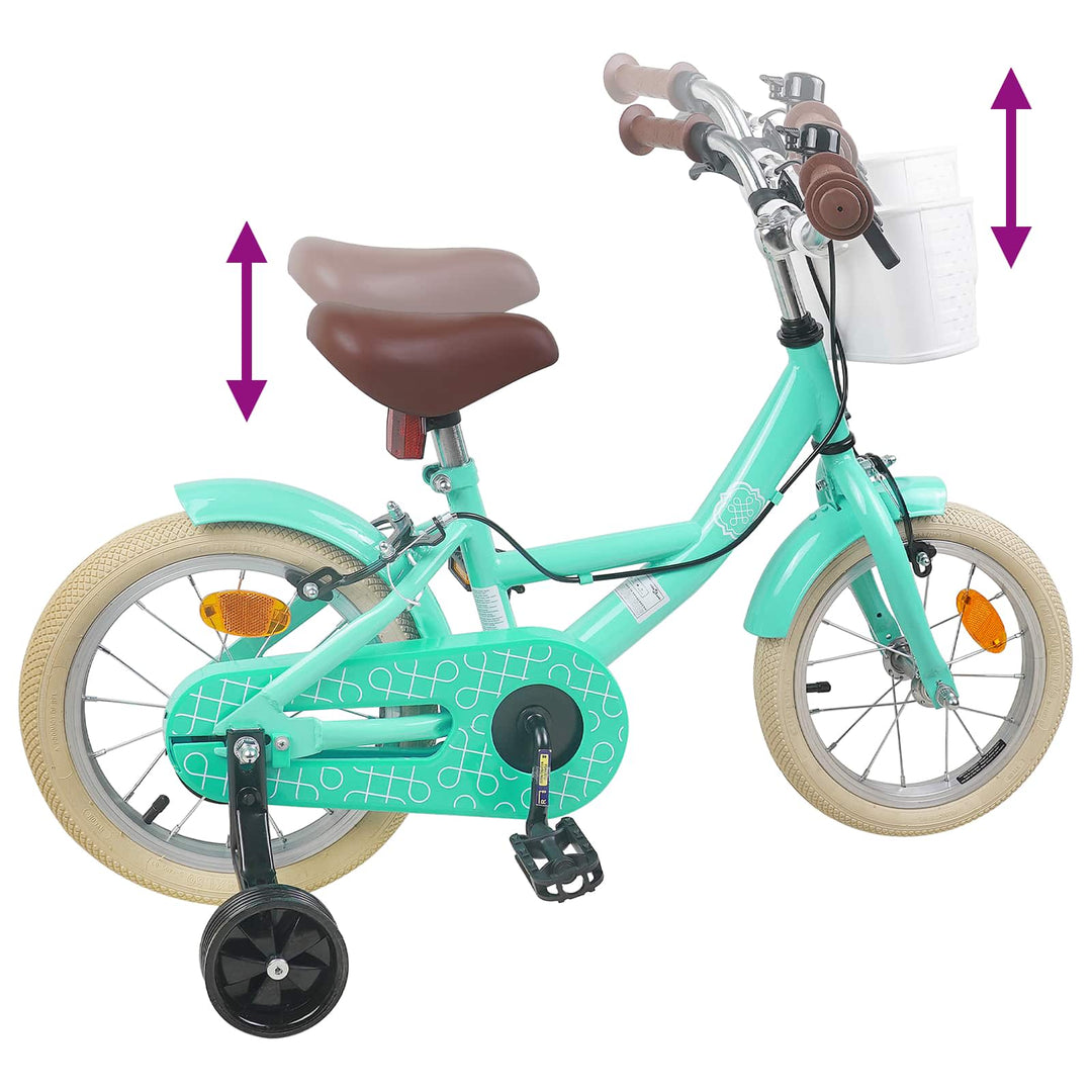 Børnecykel 14 tommer anbefalet til 3-5 år gammel Havgrøn