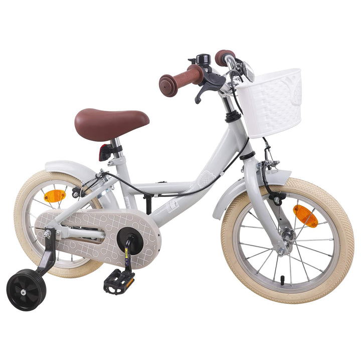 Børnecykel 14 tommer anbefalet til 3-5 år gammel Lysegrå