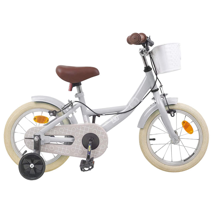 Børnecykel 14 tommer anbefalet til 3-5 år gammel Lysegrå
