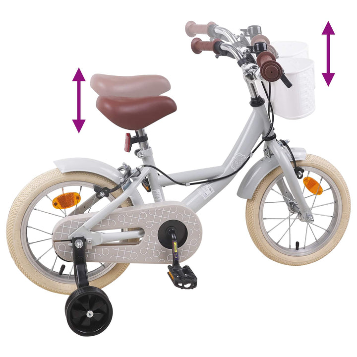 Børnecykel 16 tommer til 4-6 år gamle Lysegrå