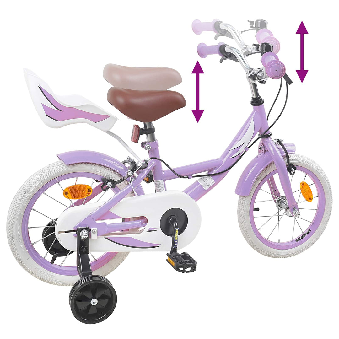 Børnecykel 14 tommer anbefalet til 3-5 år gammel Lilla