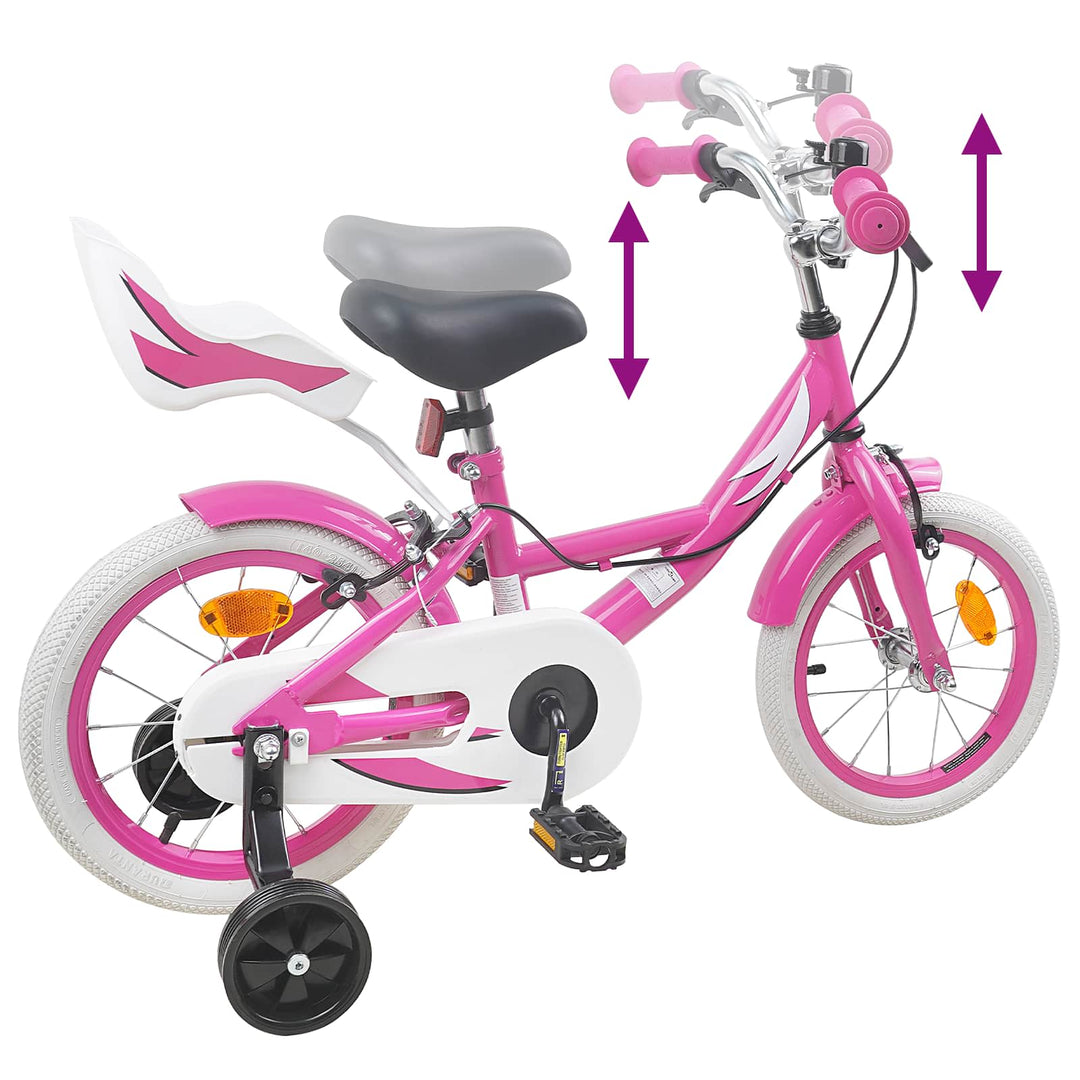 Børnecykel 14 tommer anbefalet til 3-5 år gammel Lyserød