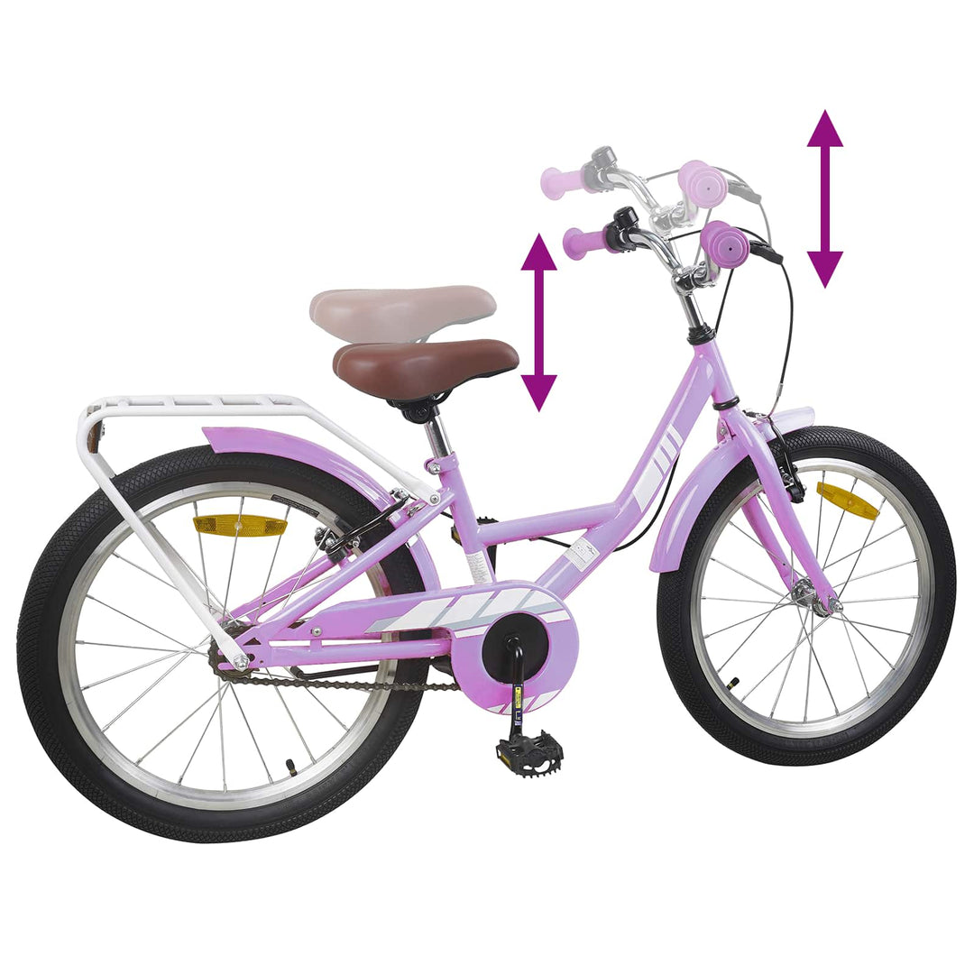 Børnecykel 18 tommer til 5-7 år gammel Lilla