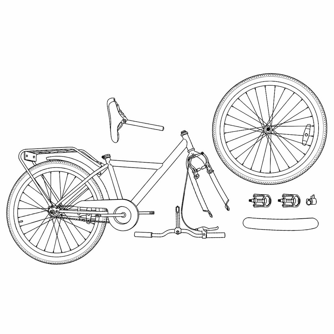 Børnecykel 18 tommer til 5-7 år gammel Hvid