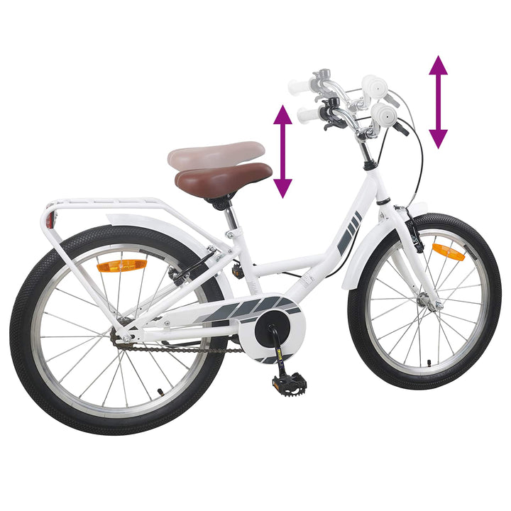 Børnecykel 20 tommer til børn i alderen 6-11 år Hvid