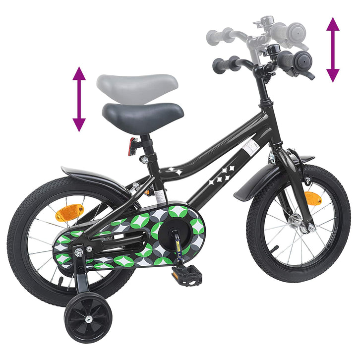 Børnecykel 12 tommer til 2-4 år gamle Sort