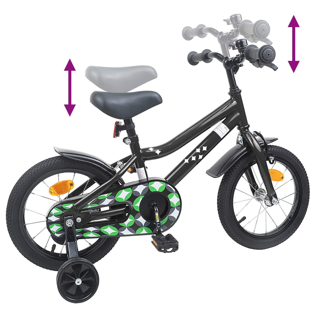 Børnecykel 14 tommer anbefalet til 3-5 år gammel Sort