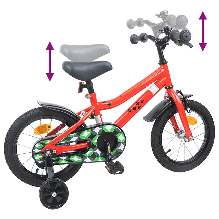 Børnecykel 14 tommer anbefalet til 3-5 år gammel Rød