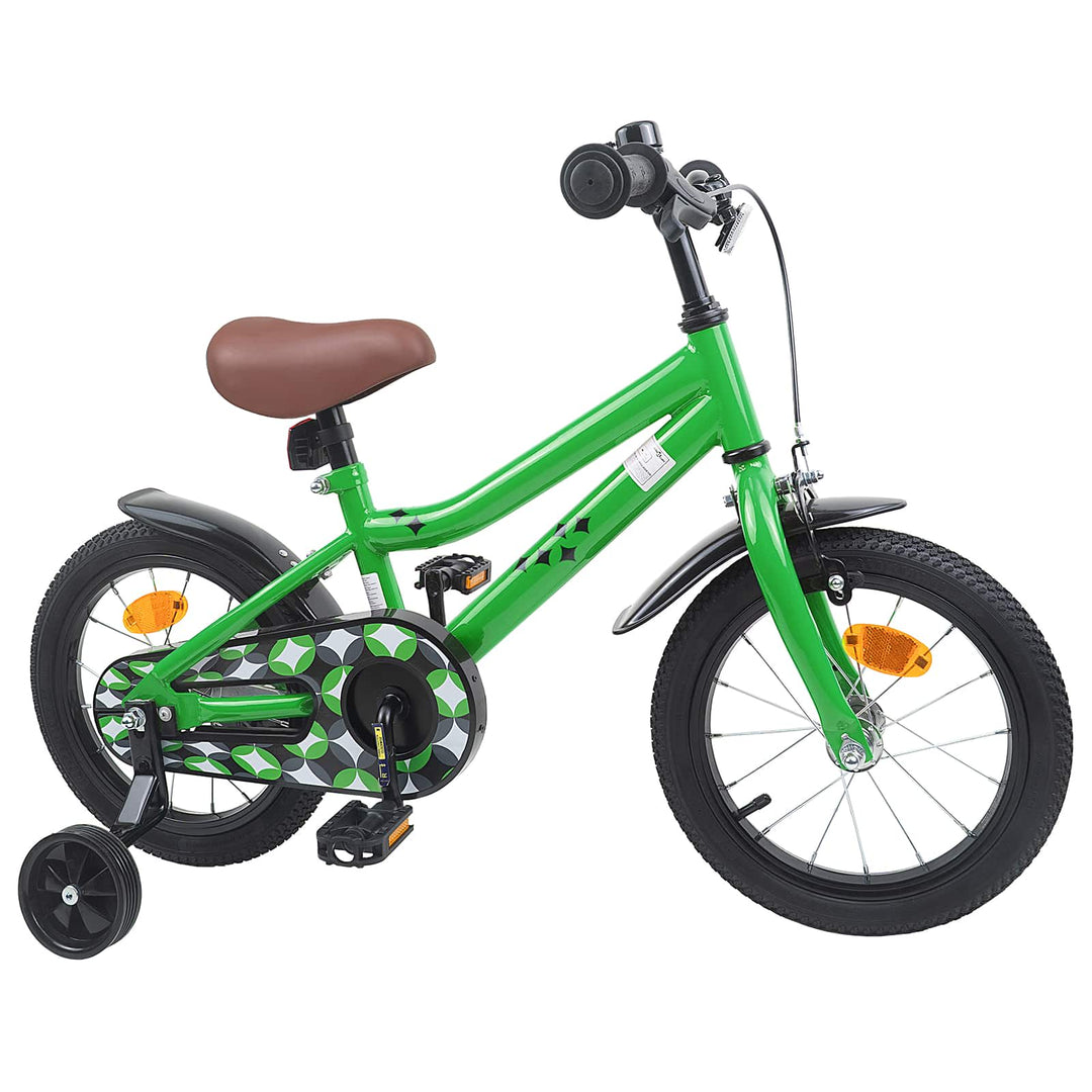 Børnecykel 14 tommer anbefalet til 3-5 år gammel Grøn