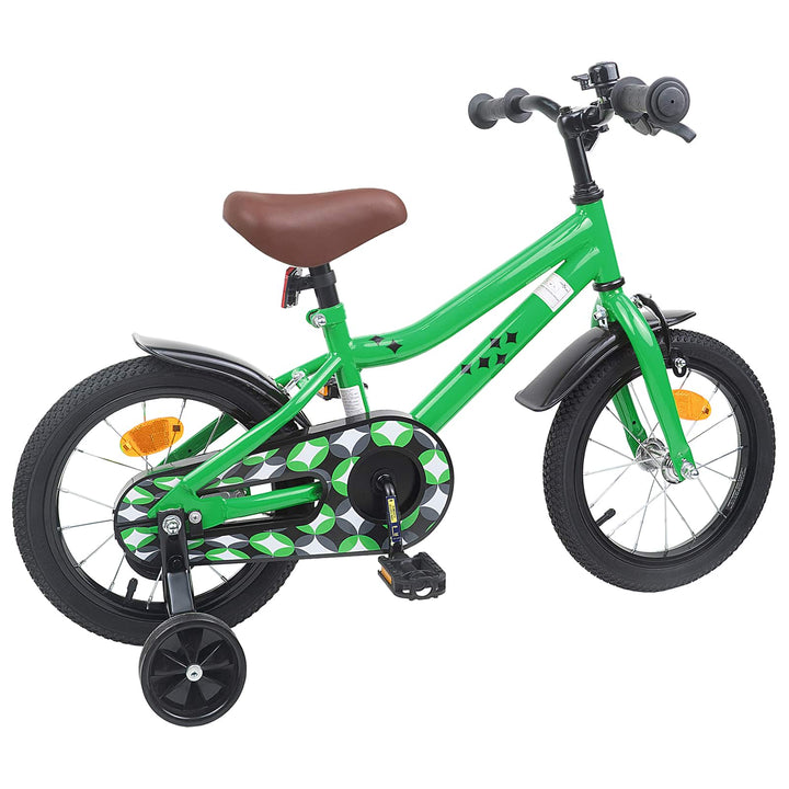 Børnecykel 14 tommer anbefalet til 3-5 år gammel Grøn