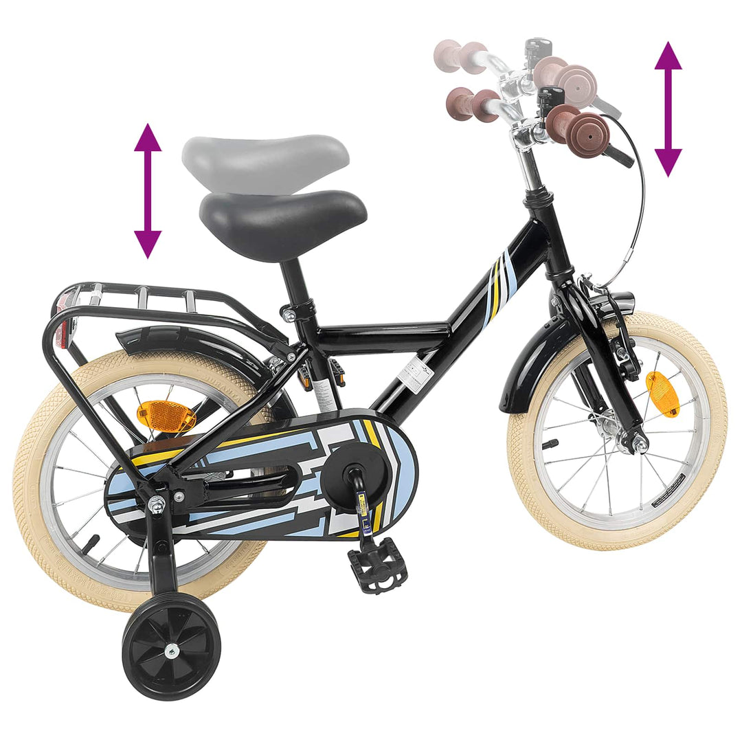 Børnecykel 12 tommer til 2-4 år gamle Sort