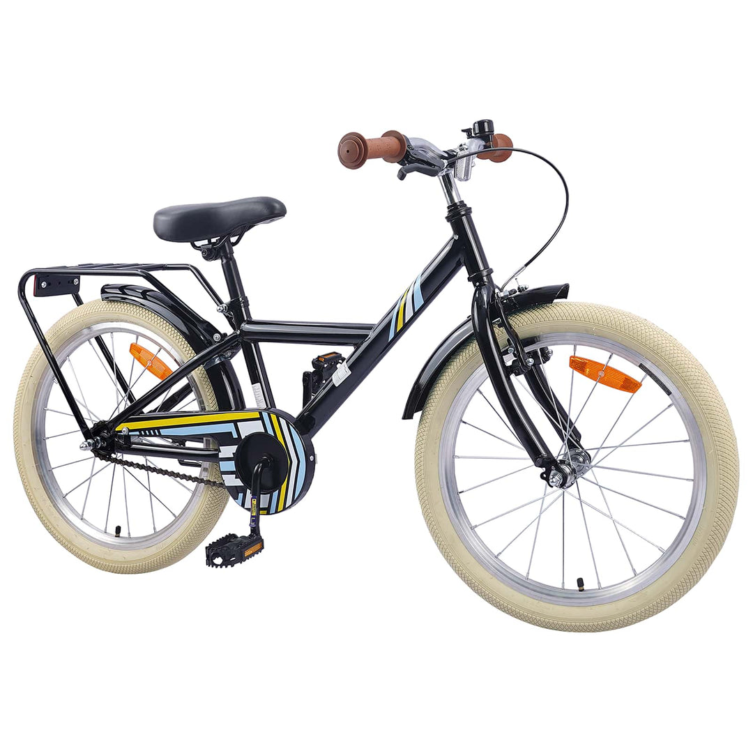 Børnecykel 20 tommer til børn i alderen 6-11 år Sort
