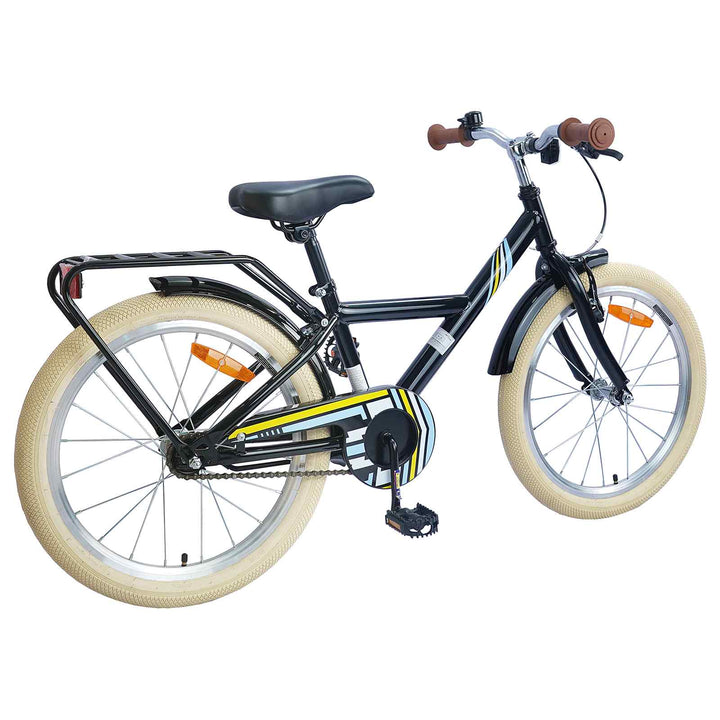 Børnecykel 20 tommer til børn i alderen 6-11 år Sort