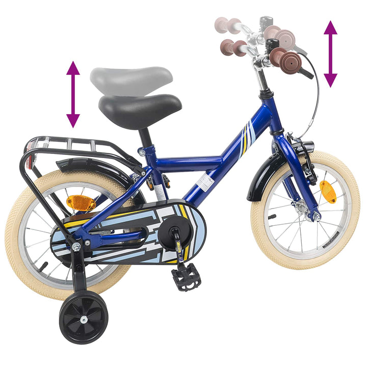 Børnecykel 16 tommer til 4-6 år gamle Mørk blå