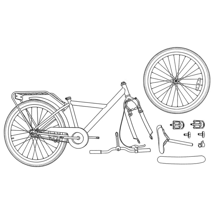 Børnecykel 24 tommer til 8-12 år Mørk blå