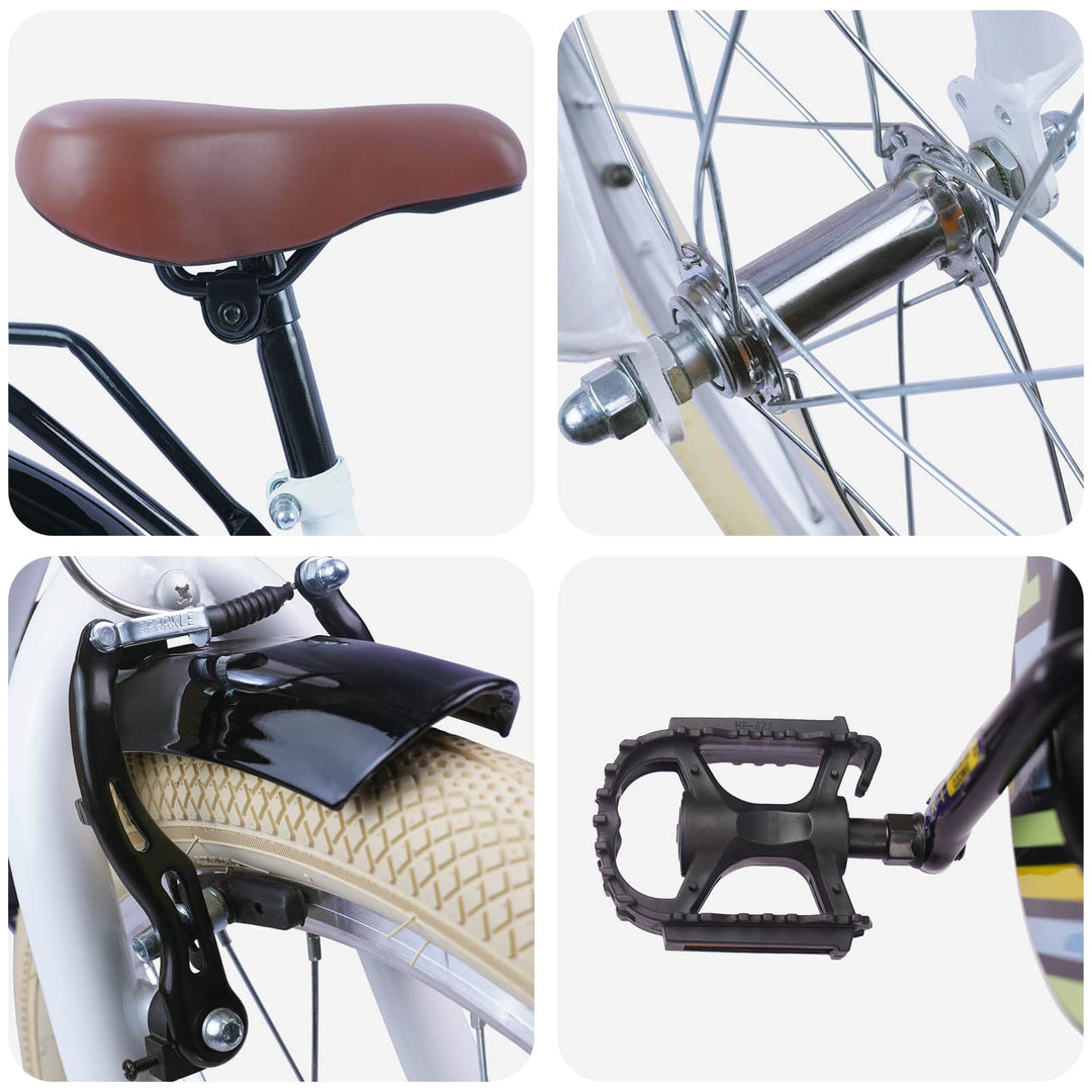 Børnecykel 18 tommer til 5-7 år gammel Hvid