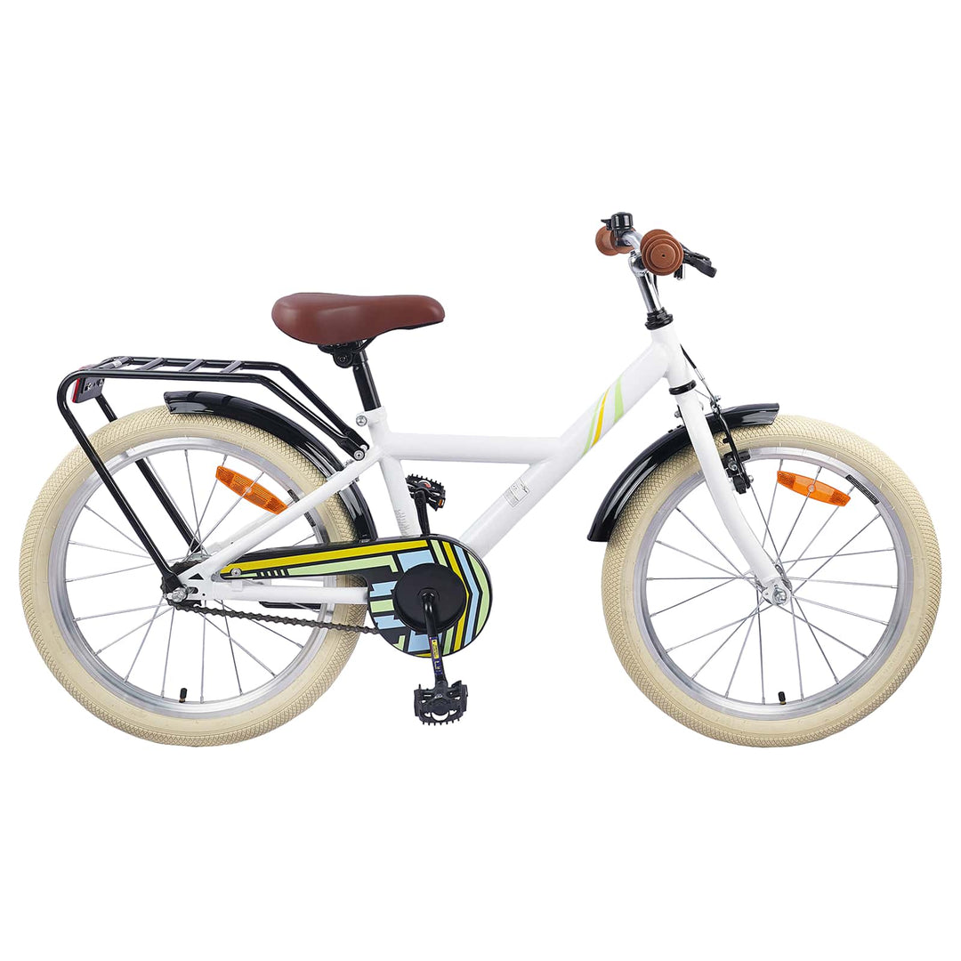 Børnecykel 18 tommer til 5-7 år gammel Hvid