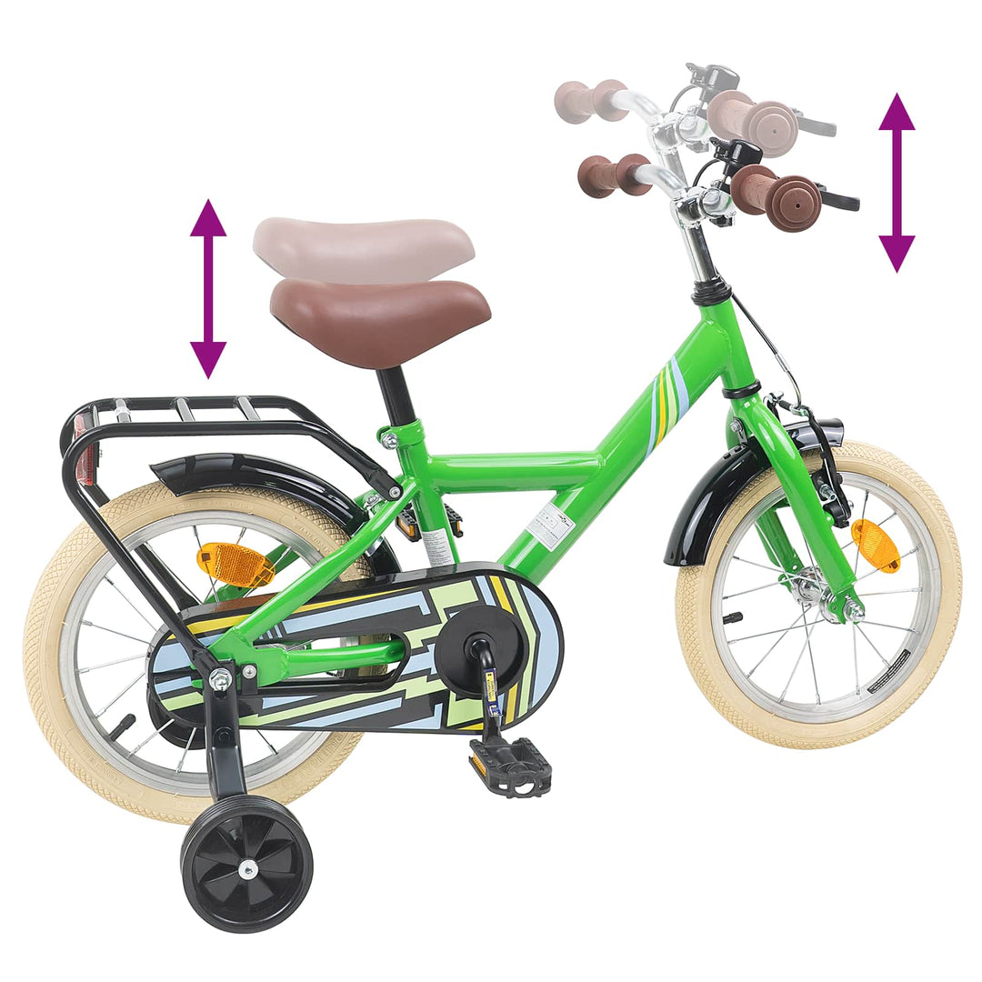 Børnecykel 16 tommer til 4-6 år gamle Grøn