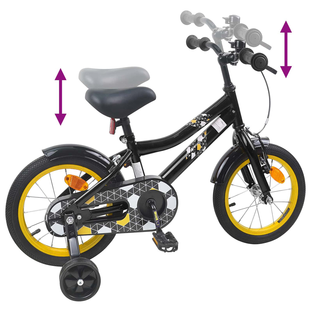 Børnecykel 14 tommer anbefalet til 3-5 år gammel Sort