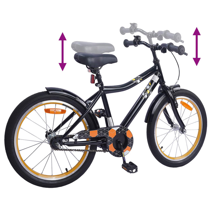 Børnecykel 18 tommer til 5-7 år gammel Sort