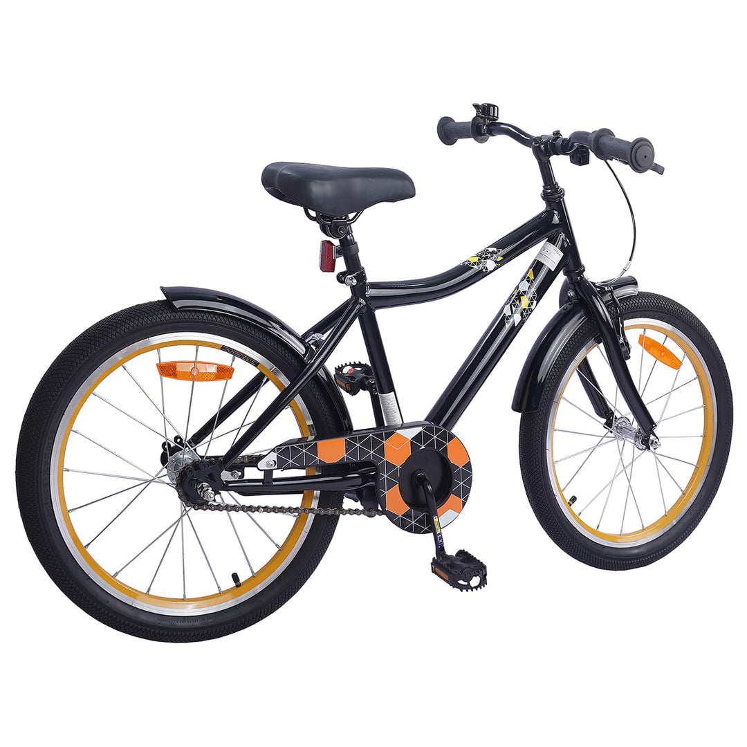 Børnecykel 20 tommer til børn i alderen 6-11 år Sort