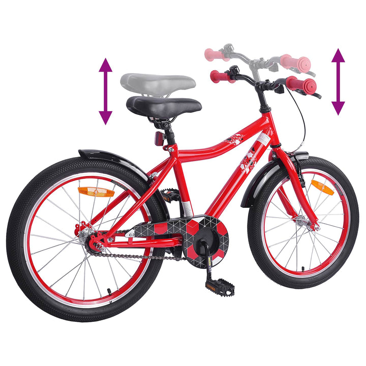 Børnecykel 18 tommer til 5-7 år gammel Rød