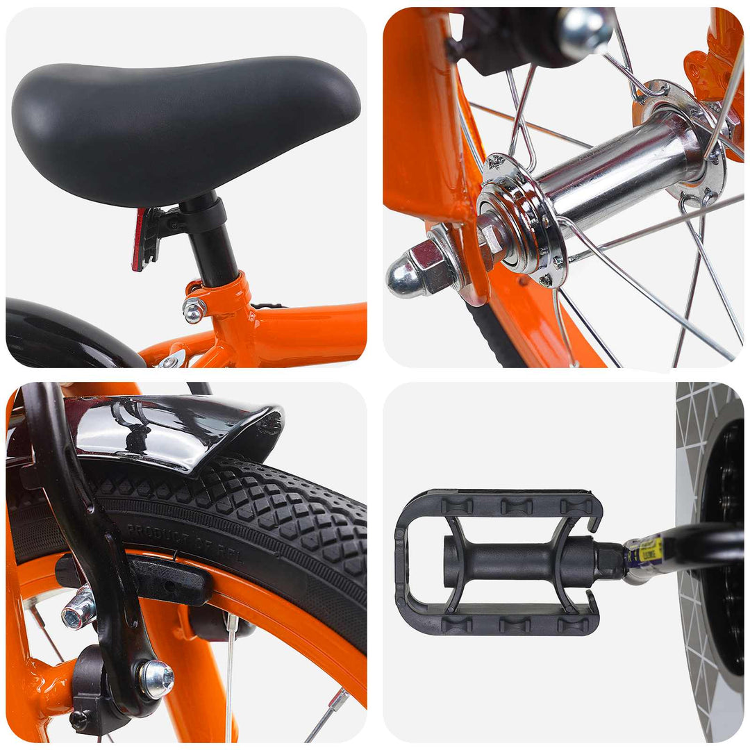 Børnecykel 16 tommer til 4-6 år gamle Orange