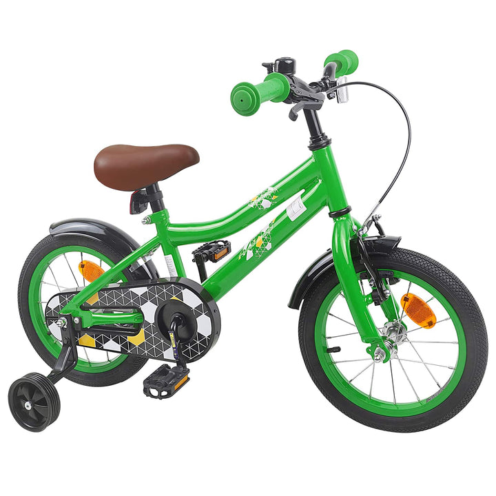 Børnecykel 14 tommer anbefalet til 3-5 år gammel Grøn