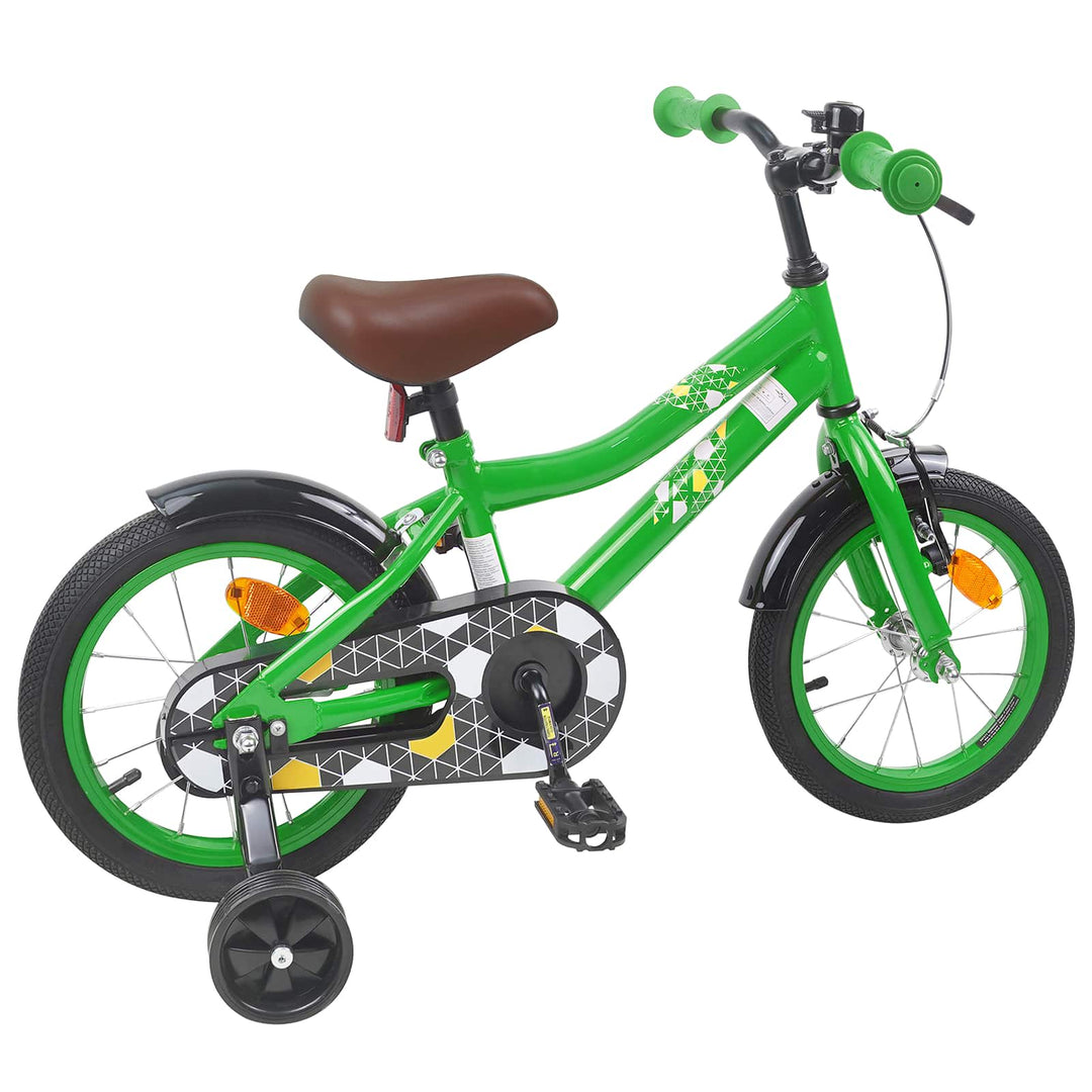 Børnecykel 14 tommer anbefalet til 3-5 år gammel Grøn