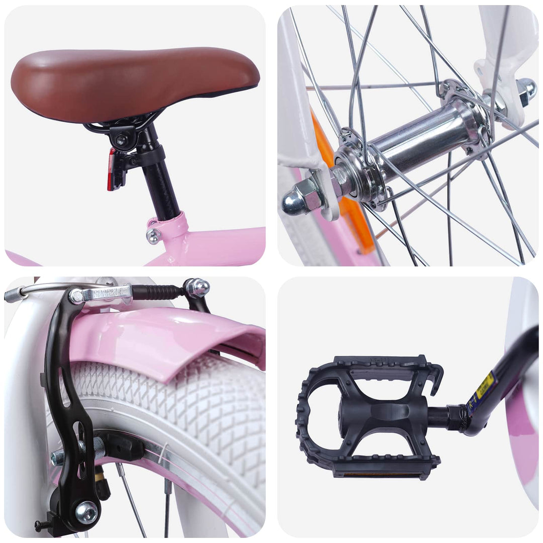 Børnecykel 18 tommer til 5-7 år gammel Lys pink