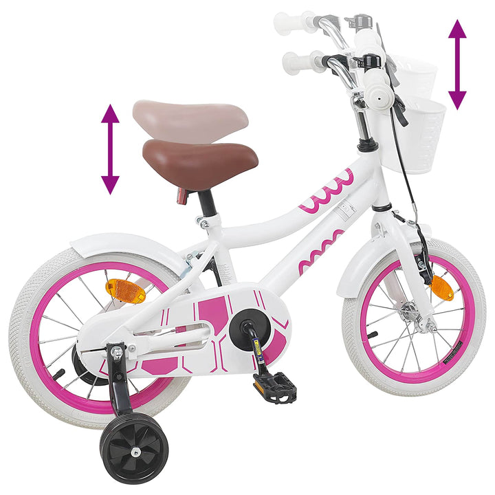 Børnecykel 14 tommer anbefalet til 3-5 år gammel Hvid