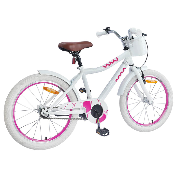 Børnecykel 18 tommer til 5-7 år gammel Hvid