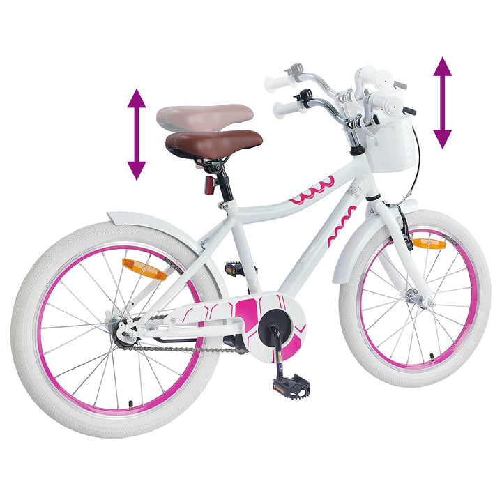 Børnecykel 18 tommer til 5-7 år gammel Hvid