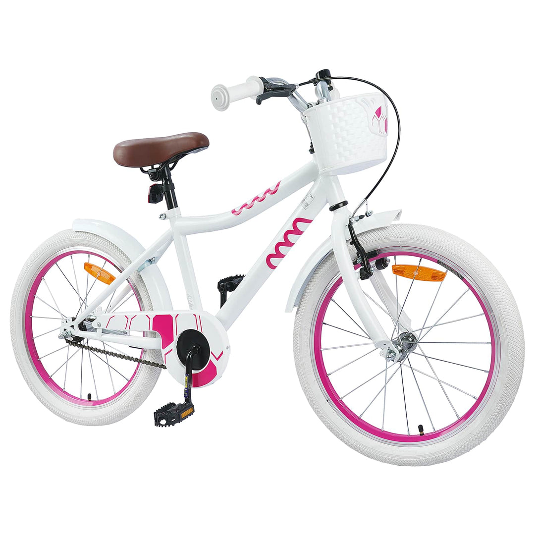 Børnecykel 20 tommer til børn i alderen 6-11 år Hvid