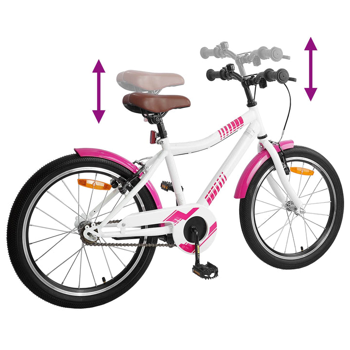 Børnecykel 18 tommer til 5-7 år gammel Lyserød