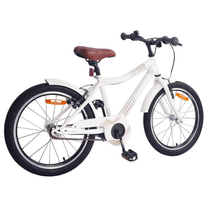 Børnecykel 18 tommer til 5-7 år gammel hvid