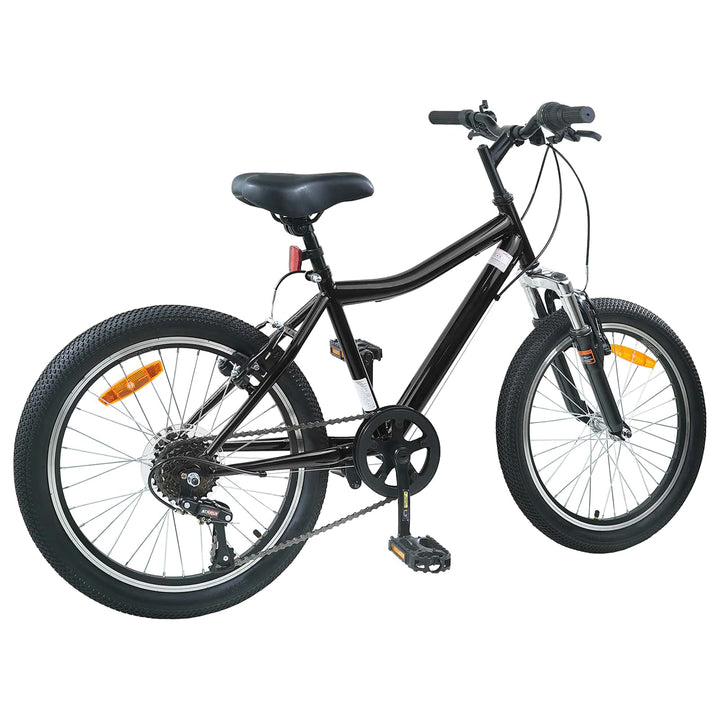 Børnecykel 20 tommer 6-Speed til børn i alderen 6-11 år Sort